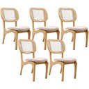 Ver imagem 1 de Kit 5 Cadeiras para Sala de Jantar Cozinha Estofada e Tela Mariah L02 Seude Bege - Lyam Decor
