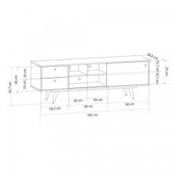 Rack Para TV até 55 Polegadas 1 Porta de Correr Retrô 85  - 5