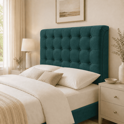 Cabeceira Ana Estofada Suede p/ Cama Box Solteiro 90cm Quarto