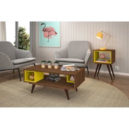 Mesa Lateral Retangular 1 Nicho Retrô 40 Olivar - 7