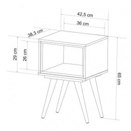 Mesa Lateral Retangular 1 Nicho Retrô 40 Olivar - 3