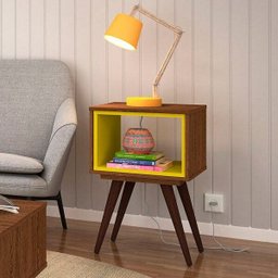 Mesa Lateral Retangular 1 Nicho Retrô 40 Olivar - 1