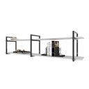 Ver imagem 1 de Prateleira Industrial Sala Estar Estante Nicho Parede Mdf Suspensa Pratileira Ferro Branco Off White