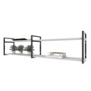 Ver imagem 3 de Prateleira Industrial Sala Estar Estante Nicho Parede Mdf Suspensa Pratileira Ferro Branco Off White