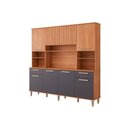 Ver imagem 1 de Kit de Cozinha Compacta Livia 8 Portas 2 Gavetas e 6 Nichos Cinamomo/titanium - Mgm