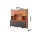 Ver imagem 2 de Kit de Cozinha Compacta Livia 8 Portas 2 Gavetas e 6 Nichos Cinamomo/titanium - Mgm