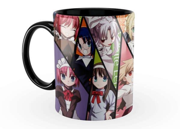 Caneca Fate Stay Night Personagens Triângulo Anime 325ml Cerâmica