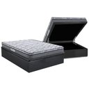 Ver imagem 1 de Cama Box Baú Casal: Colchão Ortopédico Herval D60 / Ag65 Perpetual + Base Crc Suede Gray (138x188