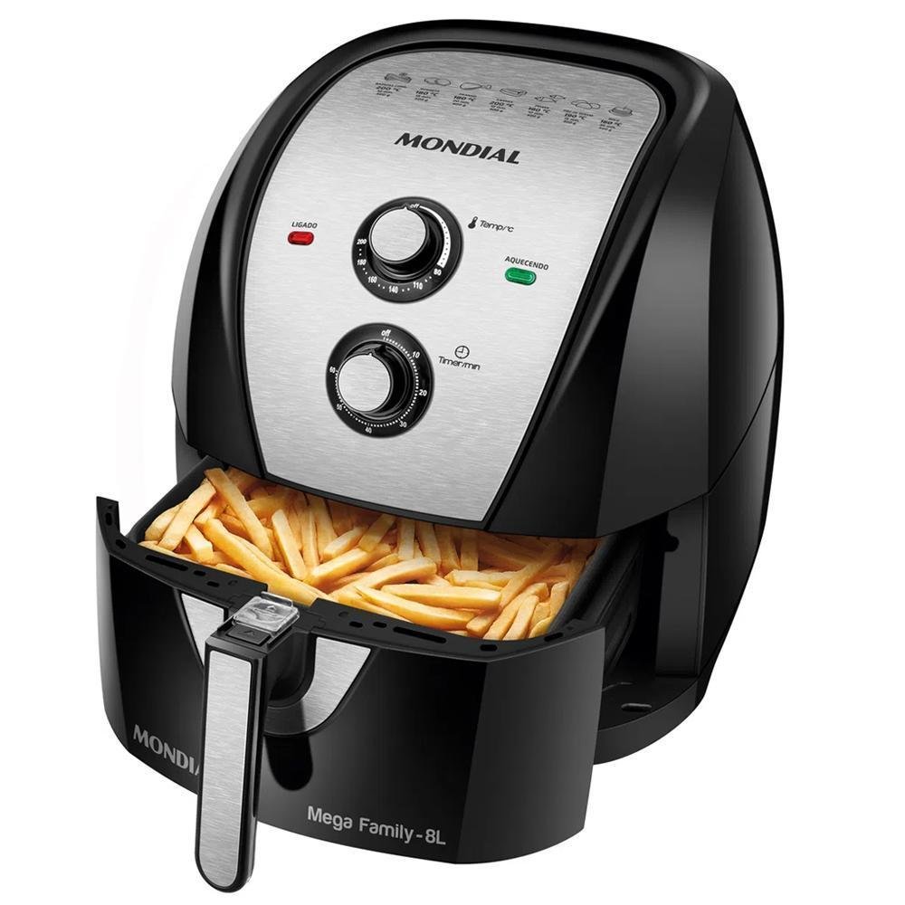 Fritadeira sem Óleo Mondial 8l 1900w Preta - Afn-80 - 127v