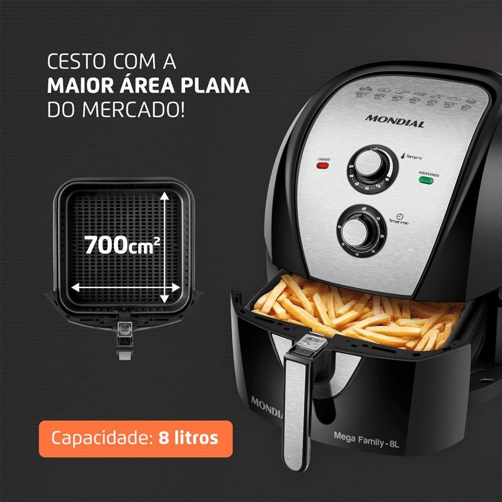 Fritadeira sem Óleo Mondial 8l 1900w Preta - Afn-80 - 127v - 5