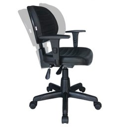 Cadeira Executiva Back System Costurada com Braços Reguláveis Na Cpr Preta - 31008 - 1
