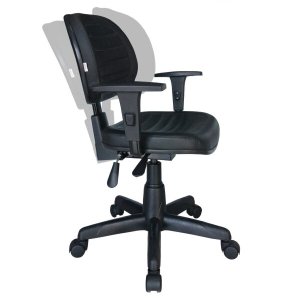 Cadeira Executiva Back System Costurada com Braços Reguláveis Na Cpr Preta - 31008
