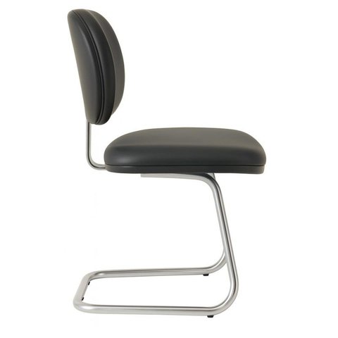 Cadeira Executiva Lisa Base em "S" Cromada na Cor Preta - 31015
