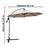 Guarda Sol Ombrelone Suspenso Luxo 3 Metros Importway Premium Branco com Base de Apoio em Cruz - 4