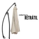 Ver mais imagens de Guarda Sol Ombrelone Suspenso Luxo 3 Metros Importway Premium Branco com Base de Apoio em Cruz