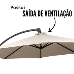 Guarda Sol Ombrelone Suspenso Luxo 3 Metros Importway Premium Branco com Base de Apoio em Cruz - 10