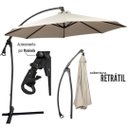 Ver imagem 3 de Guarda Sol Ombrelone Suspenso Luxo 3 Metros Importway Premium Branco com Base de Apoio em Cruz