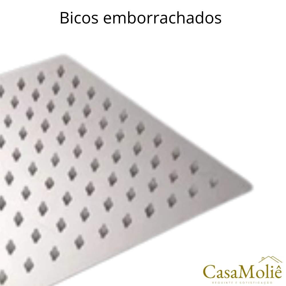 Chuveiro Ducha para Banheiro 20x20 – Inox Prata - Gourmet - 3