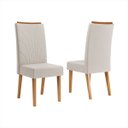 Ver imagem 1 de Kit com 2 Cadeiras de Jantar em MDF Encosto Bordado Giulia Cobre/Bege