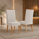 Ver imagem 3 de Kit com 2 Cadeiras de Jantar em MDF Encosto Bordado Giulia Cobre/Bege