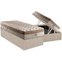 Ver imagem 1 de Cama Box Baú Solteiro: Colchão Molas Paropas MasterPocket Ensacadas Eco Linho + Base CRC Suede