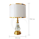 Ver imagem 3 de Luminária de Mesa Abajur Inacia de Vidro Transparente e Dourado para Diversos Ambientes