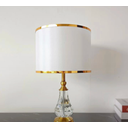 Ver imagem 1 de Luminária de Mesa Abajur Inacia de Vidro Transparente e Dourado para Diversos Ambientes