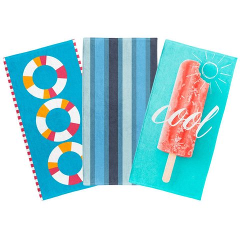 Kit 3 Toalhas de Banho Praia Piscina 70x140cm Estampada 05
