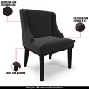 Ver imagem 4 de Cadeira Decorativa Sala de Jantar Base Fixa de Madeira Firenze Veludo Preto G19 - Gran Belo