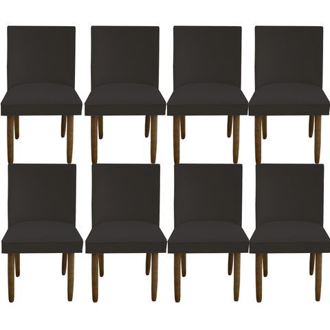 Kit 08 Cadeiras Para Sala De Jantar Tóquio Pés palito Suede Marrom - D'Classe Decor