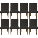 Ver imagem 1 de Kit 08 Cadeiras Para Sala De Jantar Tóquio Pés palito Suede Marrom - D'Classe Decor