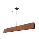 Ver imagem 1 de Lustre Pendente Retangular LED 24w 2700k 135cm Madeira - Imbuia