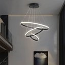 Ver imagem 5 de Lustre Pendente Luminaria Moderna Led 3 Aneis Luxo Arcos 48w Rustico Bivolt Regulavel Perfil