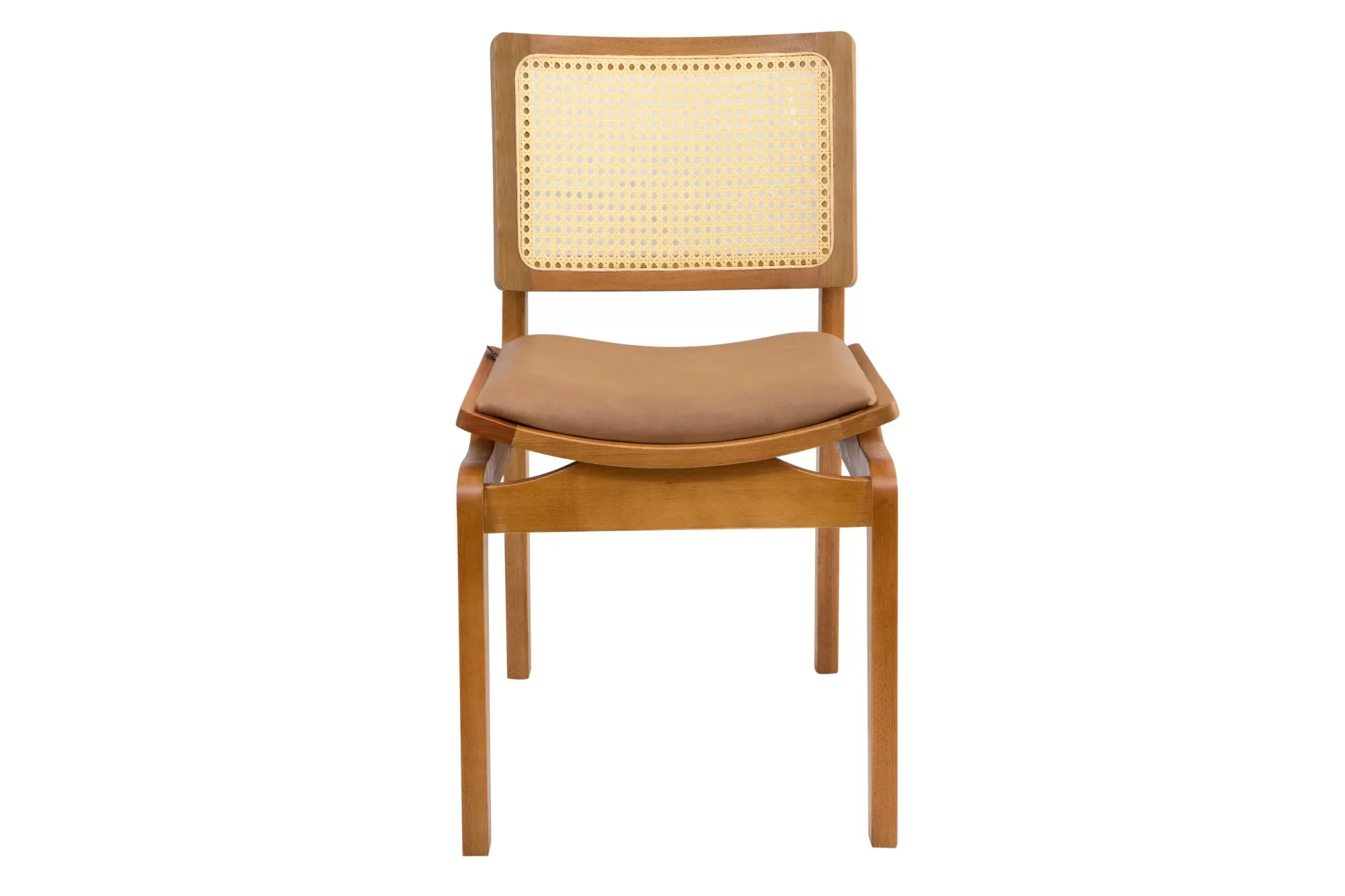 Cadeira Megan Madeira Estofada Telinha Moderna Luxo Alta Decoração:Couro Ecológico Durango Kaki - 4