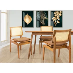 Cadeira Megan Madeira Estofada Telinha Moderna Luxo Alta Decoração:Couro Ecológico Durango Kaki - 2