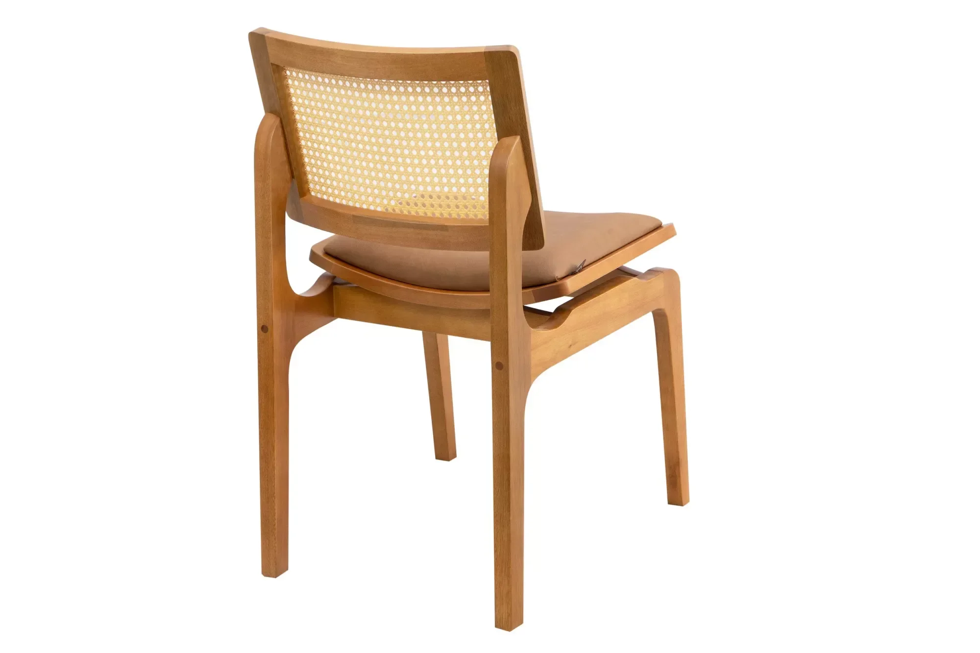 Cadeira Megan Madeira Estofada Telinha Moderna Luxo Alta Decoração:Couro Ecológico Durango Kaki - 5