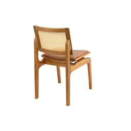 Cadeira Megan Madeira Estofada Telinha Moderna Luxo Alta Decoração:Couro Ecológico Durango Kaki - 5
