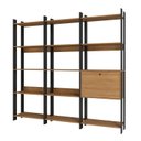 Ver imagem 2 de Estante de Livros Industrial 189CMX178CM 14 Prateleiras 1 Portas Marrom/Lamina Mel/Preto