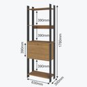 Ver imagem 4 de Estante de Livros Industrial 189CMX178CM 14 Prateleiras 1 Portas Marrom/Lamina Mel/Preto