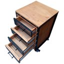 Ver imagem 2 de Gaveteiro para Escritório Estilo Industrial com 4 Gavetas - Ferro Preto e Madeira Castanheira