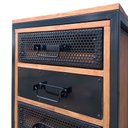 Ver imagem 4 de Gaveteiro para Escritório Estilo Industrial com 4 Gavetas - Ferro Preto e Madeira Castanheira