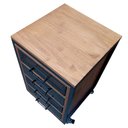 Ver imagem 7 de Gaveteiro para Escritório Estilo Industrial com 4 Gavetas - Ferro Preto e Madeira Castanheira