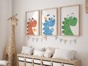 Ver imagem 3 de Kit 3 Quadros Dinossauros Coloridos Quarto Menino Infantil Bebê