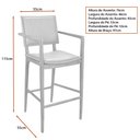 Ver imagem 3 de Banqueta Britney 55cm Madeira Maciça com Braço | Courino Caramelo - Sallar Home