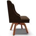 Ver imagem 6 de Cadeira Decorativa Sala de Jantar Base Giratória de Madeira Firenze Suede Marrom/Natural G19 - Gran