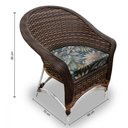 Ver imagem 2 de Conjunto de Poltronas Fibra Sintética Bali Alumínio - 4 Poltronas + 1 Mesa Centro - Tecido Palmares