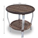Ver imagem 4 de Conjunto de Poltronas Fibra Sintética Bali Alumínio - 4 Poltronas + 1 Mesa Centro - Tecido Palmares
