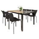 Ver imagem 2 de Conjunto Sala de Jantar 6 Lugares Retangular Tampo de Vidro 160x85cm Mesa Smart com Cadeiras Mono Preto