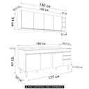 Ver imagem 4 de Armário Cozinha e Balcão com Tampo 180cm Dallas Cinza - Lumil