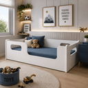 Ver imagem 1 de Cama Infantil Juvenil Branca para Crianças Menina Menino Bebe